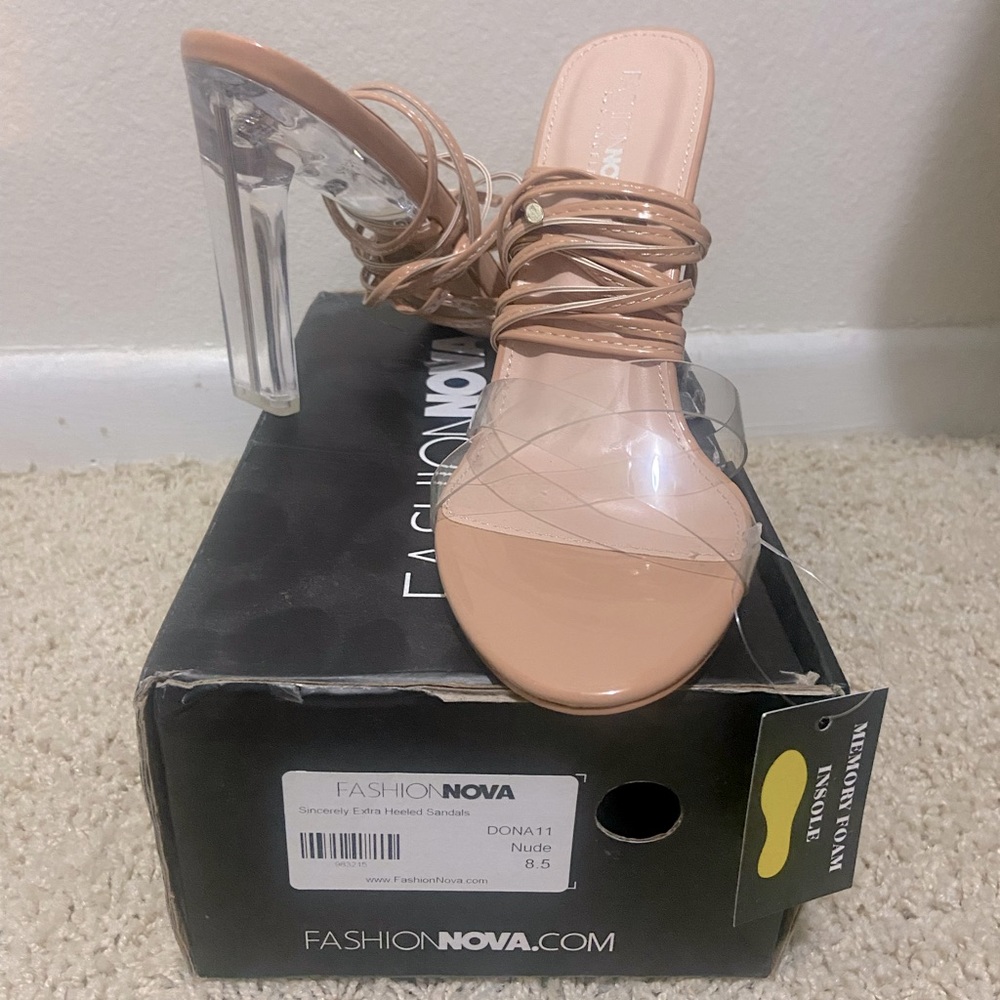 Strappy tan heels size 8 1/2